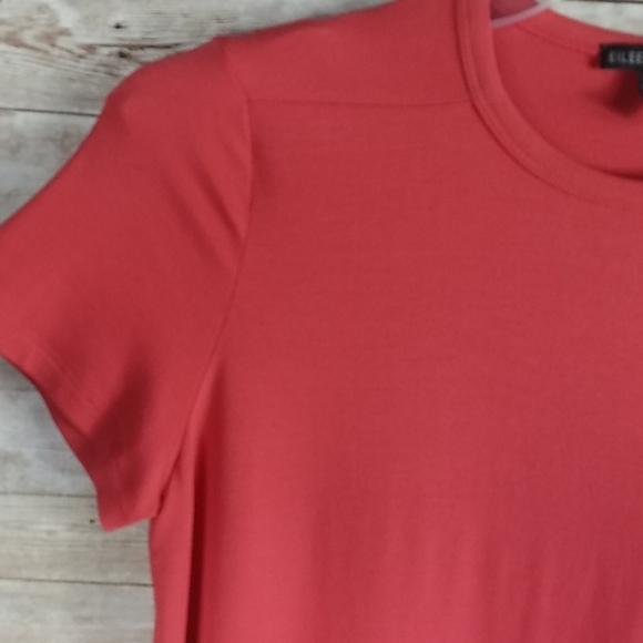 Eileen Fisher, women's Coral dress, round neck, short-sleeves, Sz XS/TP - Picture 6 of 7